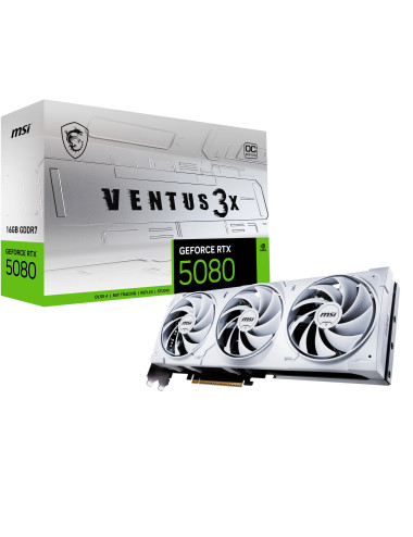 Graphics Card|MSI|NVIDIA GeForce RTX 5080|16 GB|GDDR7|256 bit|PCIE 5.0 16x|Dual Slot Fansink|1xHDMI|3xDisplayPort|508016GVEN3XOC