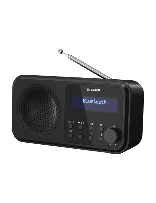 Sharp DR-P420(BK) Tokyo Portable Digital Radio, FM/DAB/DAB+, Bluetooth 5.0, USB or Battery Powered, Midnight Black | Sharp | Tok