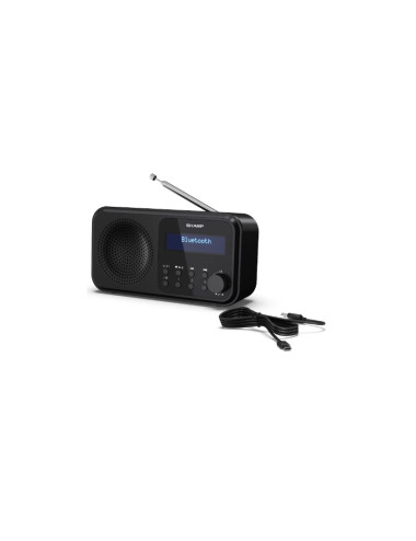 Sharp DR-P420(BK) Tokyo Portable Digital Radio, FM/DAB/DAB+, Bluetooth 5.0, USB or Battery Powered, Midnight Black | Sharp | Tok