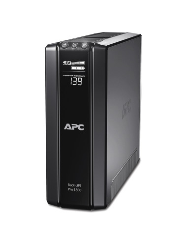 Schneider Electric APC Back-UPS Pro, Tower, 10x IEC C13 outlets, AVR, LCD, user-replaceable battery | BR1500GI | 1500 VA | 865 W