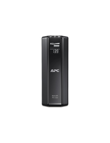 Schneider Electric APC Back-UPS Pro, Tower, 10x IEC C13 outlets, AVR, LCD, user-replaceable battery | BR1500GI | 1500 VA | 865 W