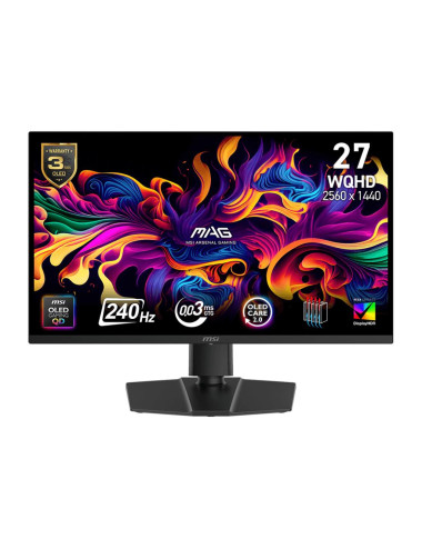 Monitor|MSI|MAG 273QP QD-OLED X24|26.5"|Gaming|Matte|Panel QD-OLED|2560x1440|16:9|240Hz|0.03 ms|Colour Black|MAG273QPQD-OLEDX24