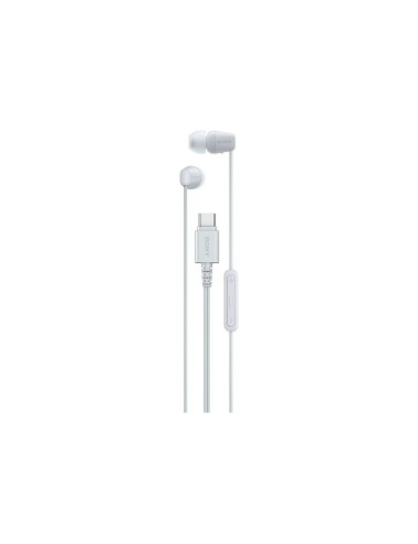 Sony IER EX15C USB C Wired Earbuds with Mic, White | Sony