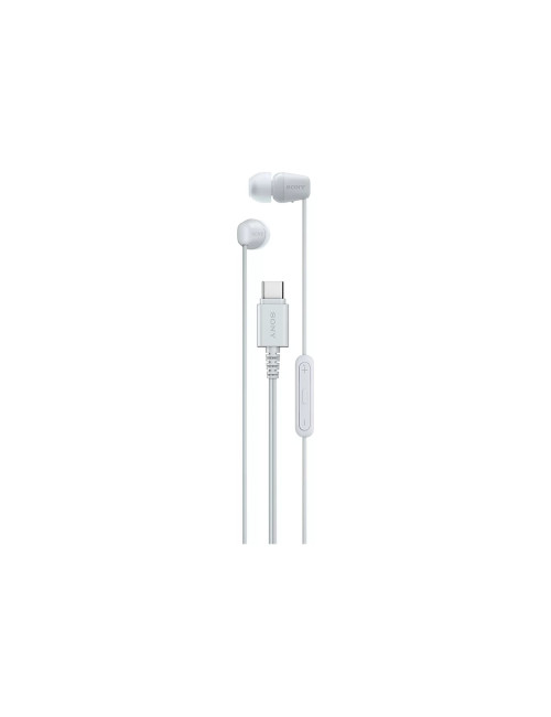 Sony IER EX15C USB C Wired Earbuds with Mic, White | Sony