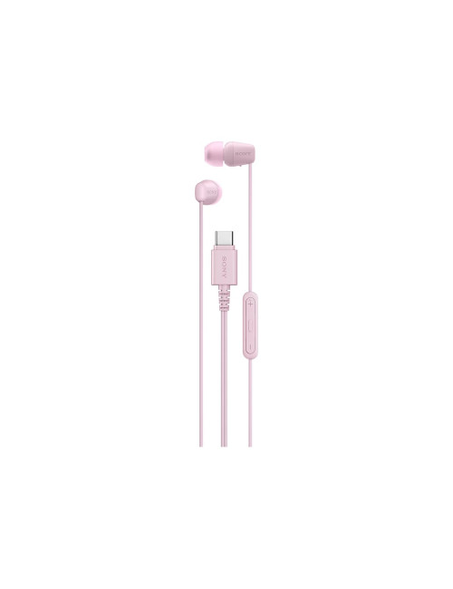 Sony IER EX15C USB C Wired Earbuds with Mic, Pink | Sony