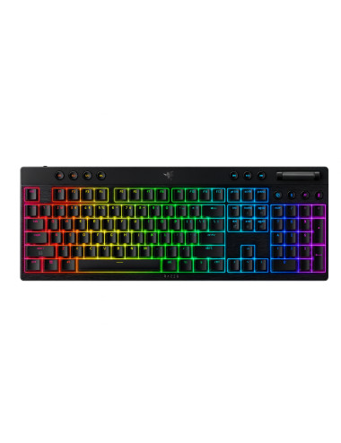 Razer BlackWidow V4 Low-profile HyperSpeed | Gaming keyboard | Wireless | US | Bluetooth, 2.4 GHz, USB Type-C | Yellow Linear