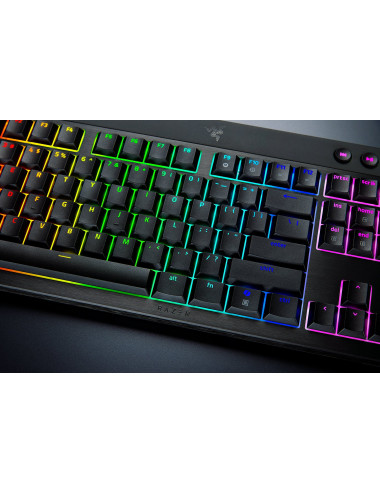Razer BlackWidow V4 Low-profile HyperSpeed | Gaming keyboard | Wireless | US | Bluetooth, 2.4 GHz, USB Type-C | Yellow Linear
