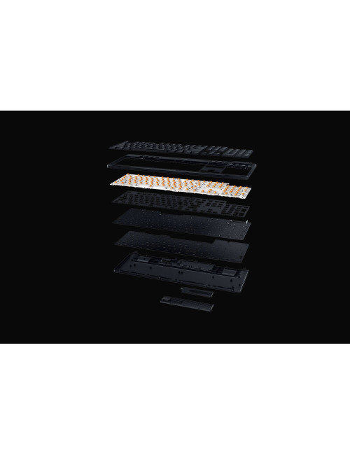 Razer BlackWidow V4 Low-profile HyperSpeed | Gaming keyboard | Wireless | US | Bluetooth, 2.4 GHz, USB Type-C | Yellow Linear