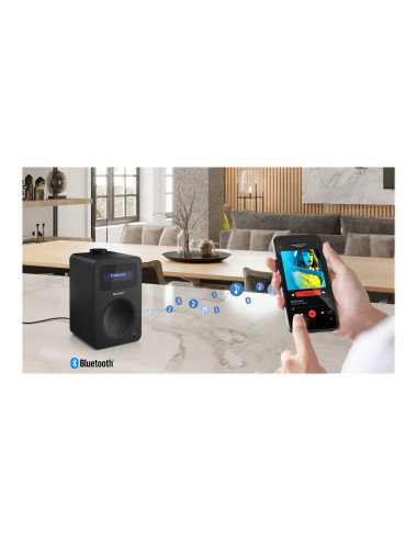 Sharp DR-430(BK) Digital Radio, FM/DAB/DAB+, Bluetooth 5.0, Midnight Black | Sharp | Digital Radio | DR-430(BK) | Bluetooth | Mi