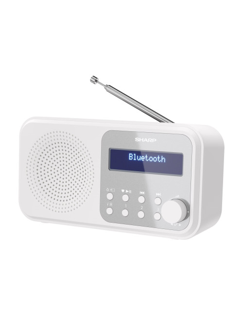 Sharp DR-P420(WH) Tokyo Portable Digital Radio, FM/DAB/DAB+, Bluetooth 5.0, USB or Battery Powered, Snowy White | Sharp | Tokyo 