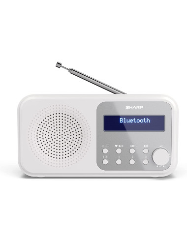 Sharp DR-P420(WH) Tokyo Portable Digital Radio, FM/DAB/DAB+, Bluetooth 5.0, USB or Battery Powered, Snowy White | Sharp | Tokyo 