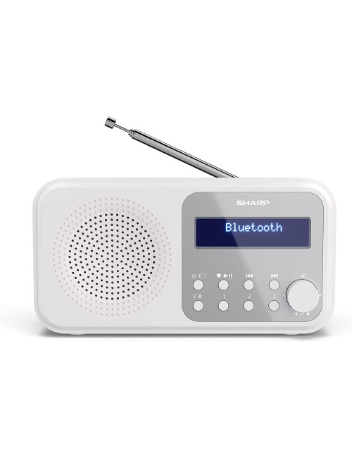 Sharp DR-P420(WH) Tokyo Portable Digital Radio, FM/DAB/DAB+, Bluetooth 5.0, USB or Battery Powered, Snowy White | Sharp | Tokyo 