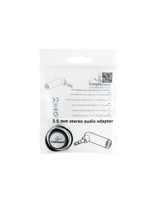 Cablexpert | 3.5 mm Stereo Audio Right Angle Adapter | A-3.5M-3.5FL
