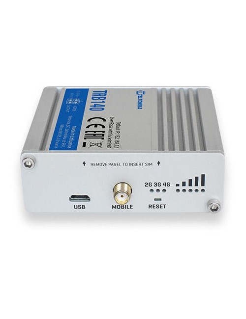 LTE Router | TRB140 | No Wi-Fi | 10/100/1000 Mbit/s | Ethernet LAN (RJ-45) ports 1 | Mesh Support No | MU-MiMO No | 2G/3G/4G | A