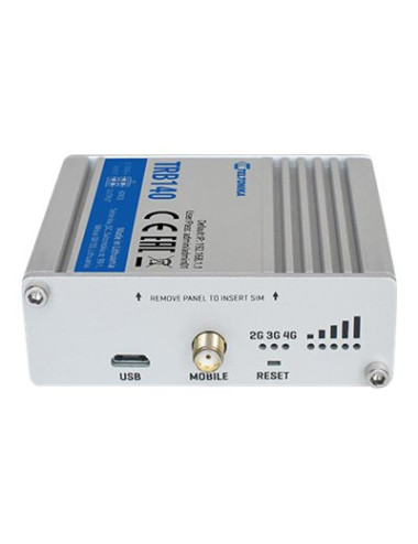 LTE Router | TRB140 | No Wi-Fi | 10/100/1000 Mbit/s | Ethernet LAN (RJ-45) ports 1 | Mesh Support No | MU-MiMO No | 2G/3G/4G | A