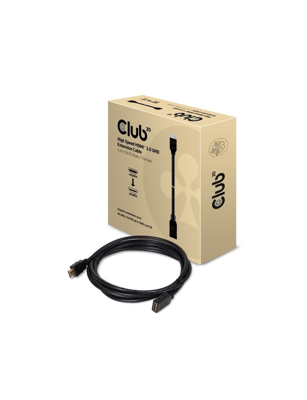 CABLE HDMI TO HDMI 3M/M/F CAC-1321 CLUB3D