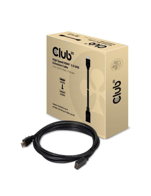 CABLE HDMI TO HDMI 3M/M/F CAC-1321 CLUB3D