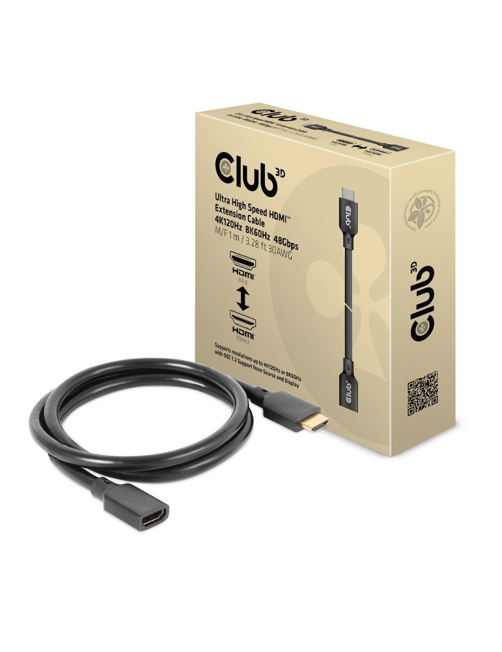 CABLE HDMI TO HDMI 1M/M/F CAC-1322 CLUB3D