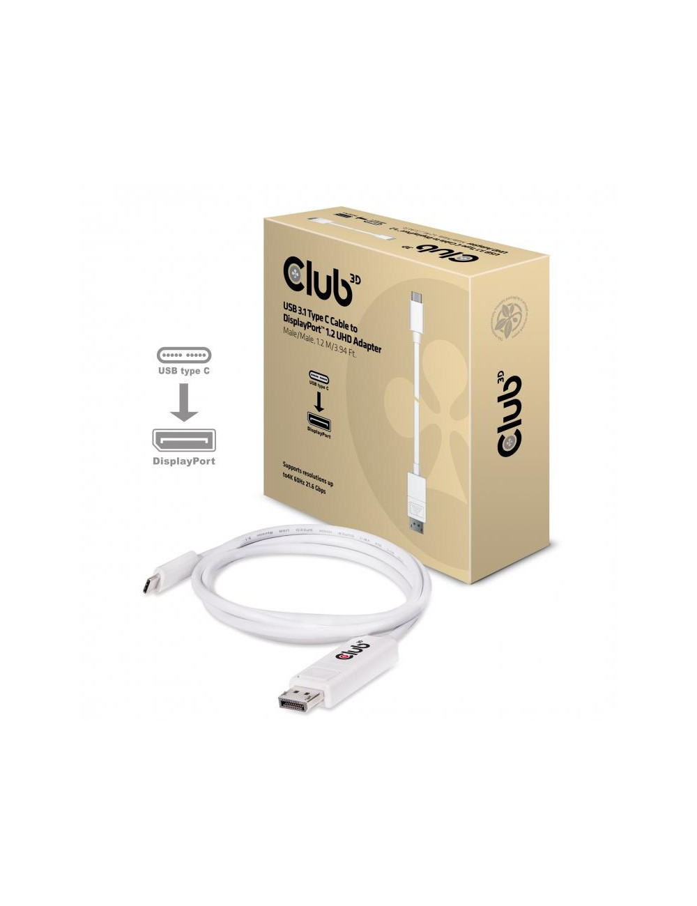 CABLE USB-C TO DP 1.2M/M/M CAC-1517 CLUB3D