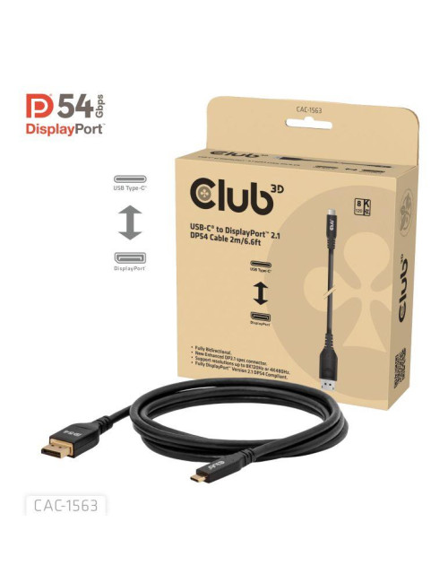 CABLE USB-C TO DP 2M/M/M CAC-1563 CLUB3D