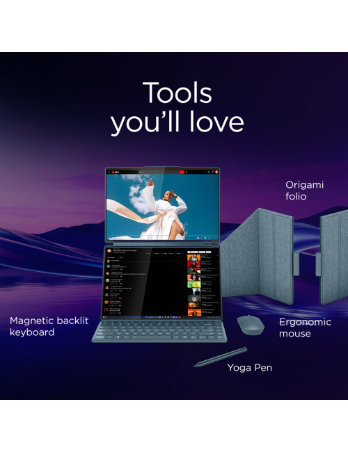 Lenovo Yoga Book 9 14IAH10 | Tidal Teal | 2x14 " | OLED | Touchscreen | 2.8K WQXGA+ | 2880 x 1800 pixels | Glossy | Intel Core U