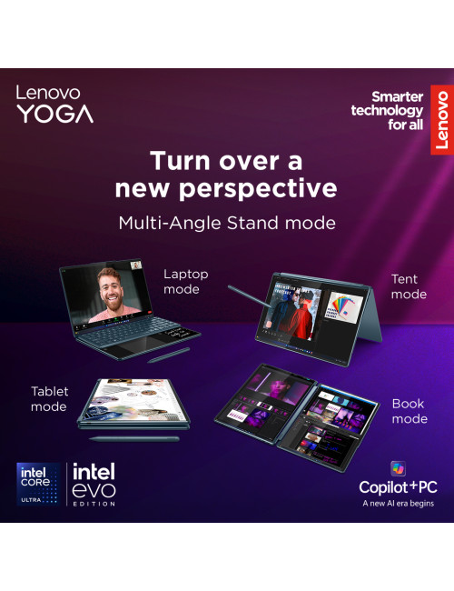 Lenovo Yoga Book 9 14IAH10 | Tidal Teal | 2x14 " | OLED | Touchscreen | 2.8K WQXGA+ | 2880 x 1800 pixels | Glossy | Intel Core U