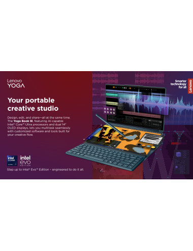Lenovo Yoga Book 9 14IAH10 | Tidal Teal | 2x14 " | OLED | Touchscreen | 2.8K WQXGA+ | 2880 x 1800 pixels | Glossy | Intel Core U