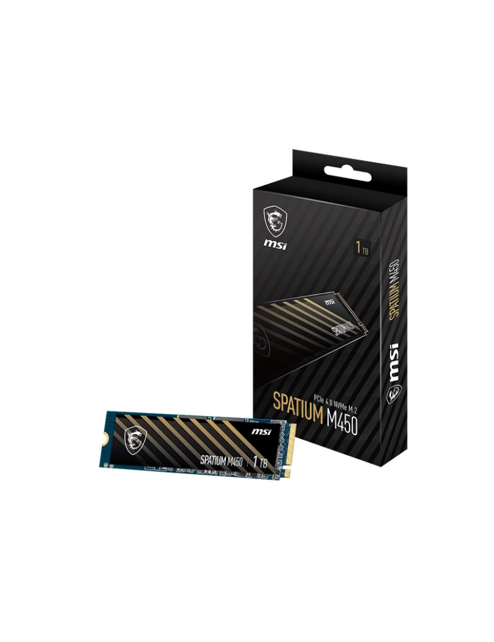 SSD|MSI|SPATIUM M450|1TB|M.2|PCIe Gen4|NVMe|3D NAND|Write speed 2400 MBytes/sec|Read speed 3400 MBytes/sec|2.15mm|TBW 350 TB|MTB