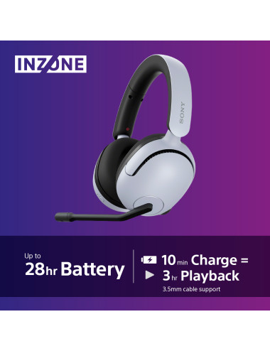 Sony Gaming Headset | INZONE H5 | Wireless | Over-Ear | Microphone | Wireless | White