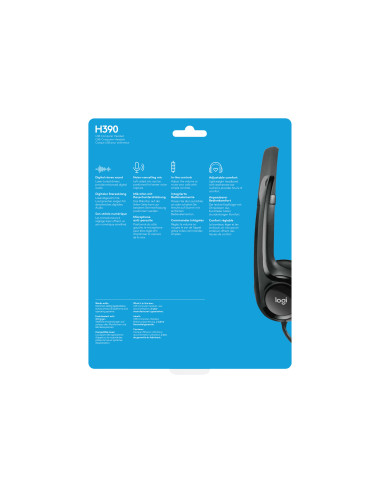 Logitech | Computer headset | H390 | Built-in microphone | USB Type-A | Black