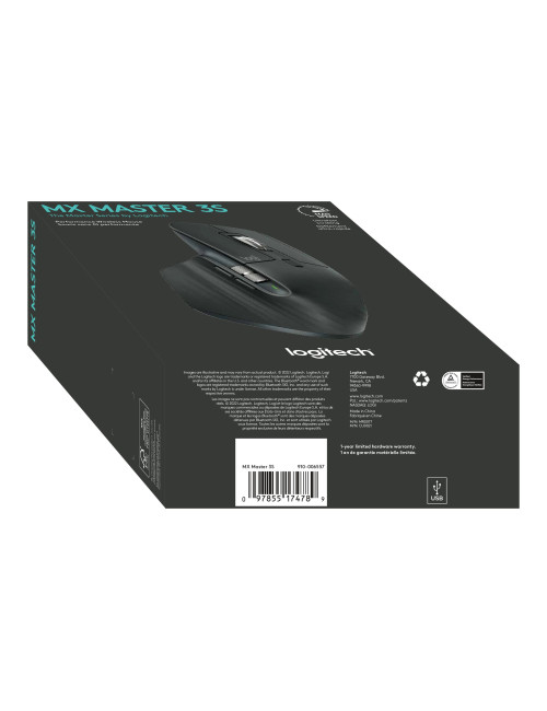 Logitech MX MASTER 3S Wireless Mouse, Graphite | Logitech
