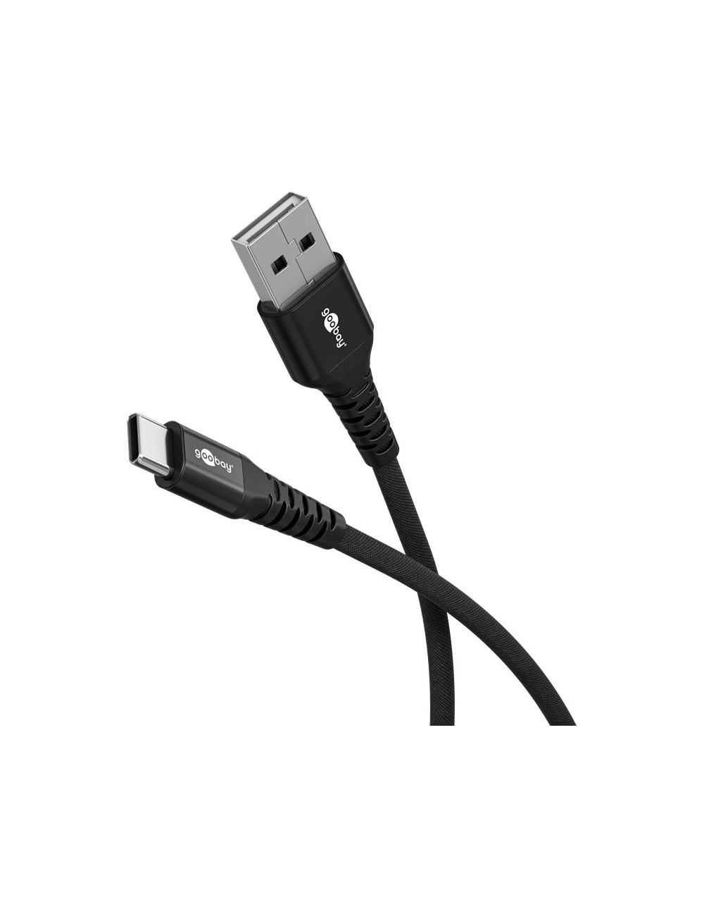 Goobay USB-C to USB-A Supersoft Textile Cable with Metal Plugs | 74526 | USB-C to USB-A