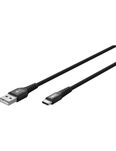 Goobay USB-C to USB-A Supersoft Textile Cable with Metal Plugs | 74526 | USB-C to USB-A
