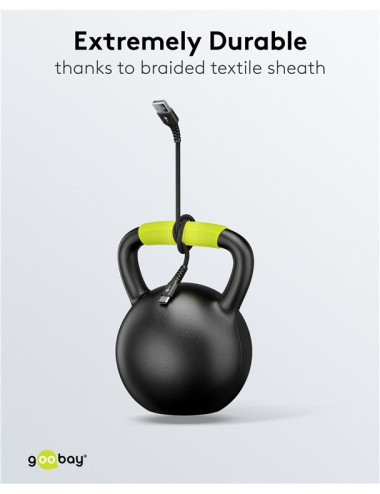 Goobay USB-C to USB-A Supersoft Textile Cable with Metal Plugs | 74526 | USB-C to USB-A