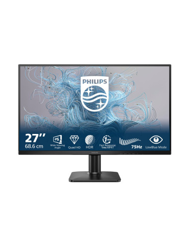 Philips | 27E2N1500L/00 | 27 " | IPS | Quad HD | 16:9 | 75 Hz | 4 ms | 2560 x 1440 pixels | 300 cd/m | HDMI ports quantity 1 | B