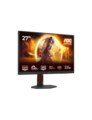 AOC | Q27G4SRU | 27 " | Fast IPS | QHD | 16:9 | 320 Hz | 0.3 ms | 2560 x 1440 pixels | 400 cd/m | HDMI ports quantity 2 | Black