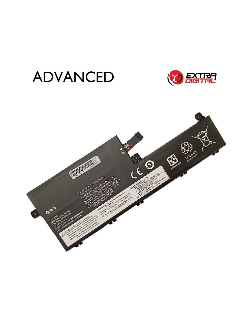 Notebook Battery LENOVO L19L6P72, 6200mAh, Extra Digital Advanced