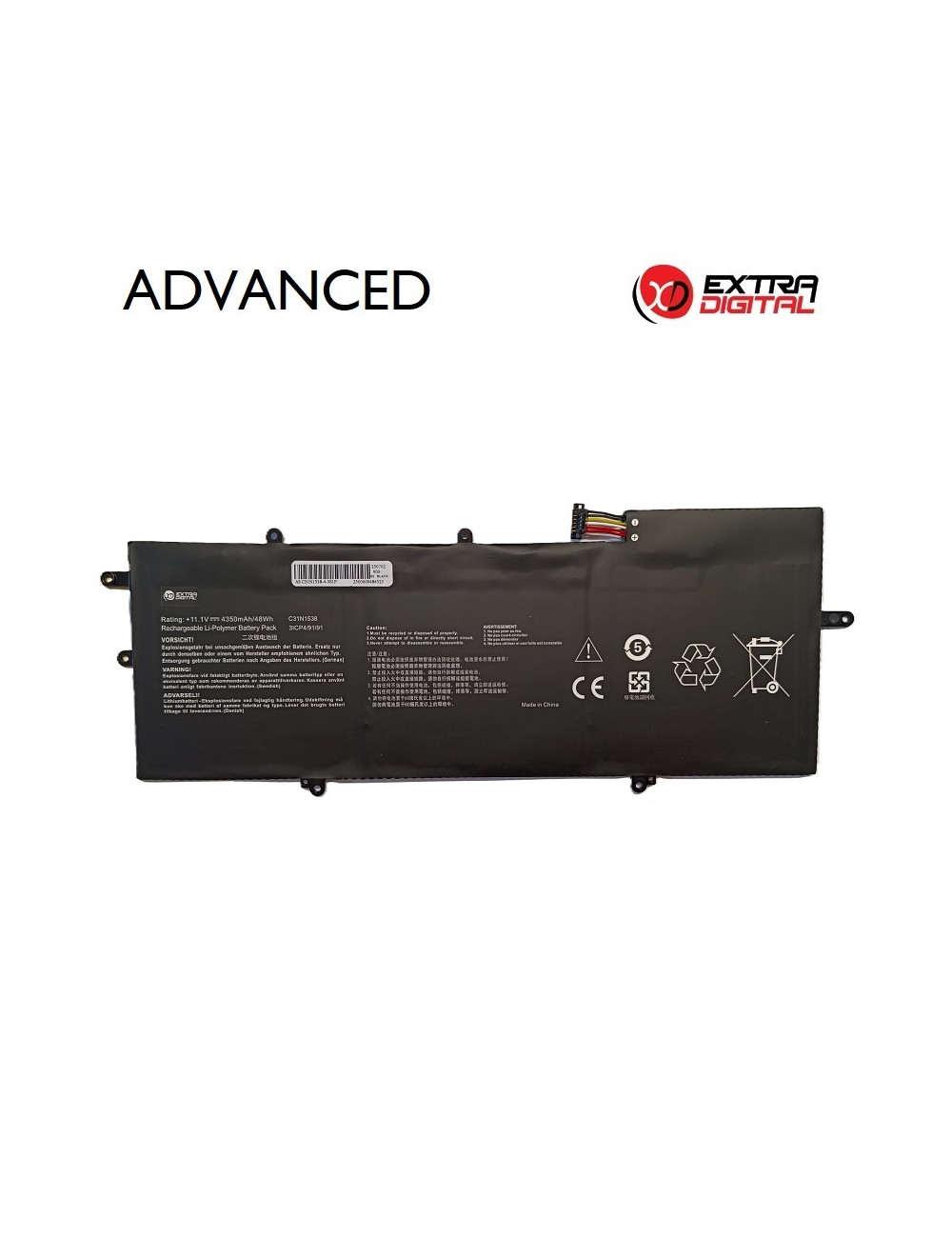 Notebook Battery ASUS C31N1538, 4350mAh, Extra Digital Advanced