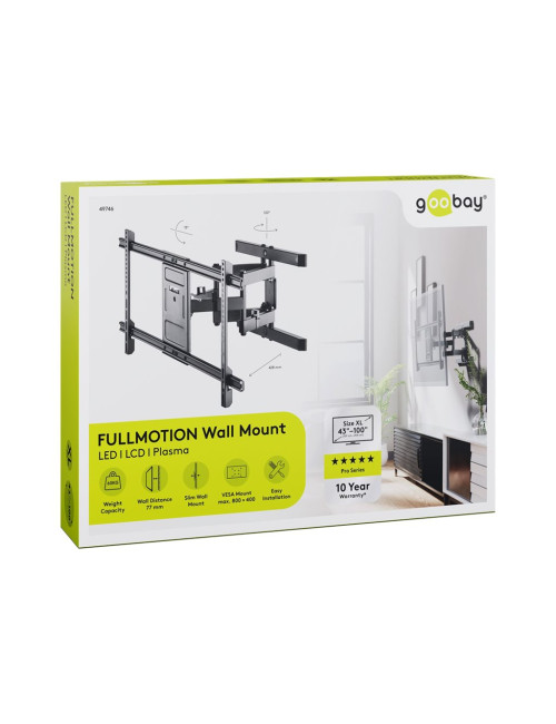 Goobay TV wall mount Pro FULLMOTION (XL), Black | Goobay