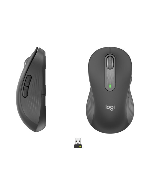 Logitech Signature M650 L Left Wireless Mouse, RF Wireless + Bluetooth, 2000 DPI, Graphite | Logitech
