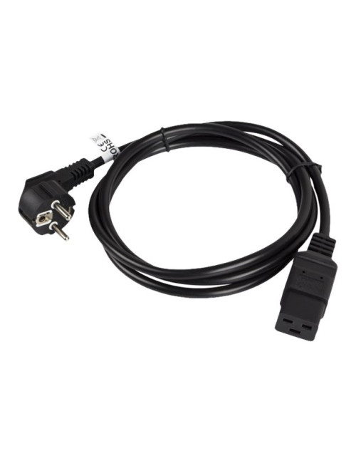 Lanberg CEE 7/7- IEC 320 C19 power cord 1.8m 16A VDE, black | Lanberg