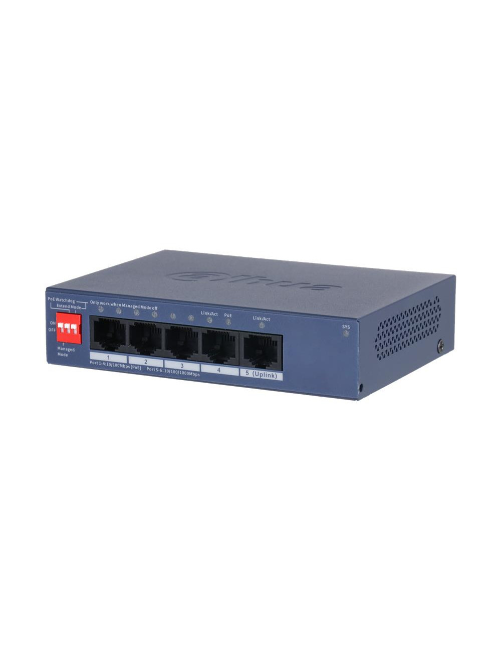 Switch|DAHUA|DH-CS4005-4ET1GT-36|Type L2|PoE ports 4|40 Watts|CS4005-4ET1GT-36