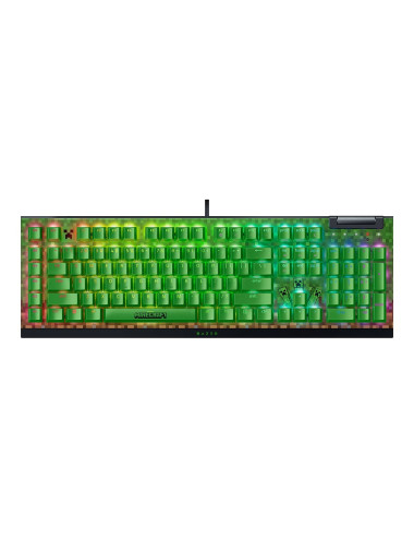 Razer BlackWidow V4 X | Gaming keyboard | Wired | US | Minecraft Edition | Razer Green Mechanical Switches (Clicky)