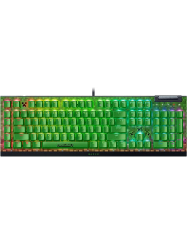 Razer BlackWidow V4 X | Gaming keyboard | Wired | US | Minecraft Edition | Razer Green Mechanical Switches (Clicky)