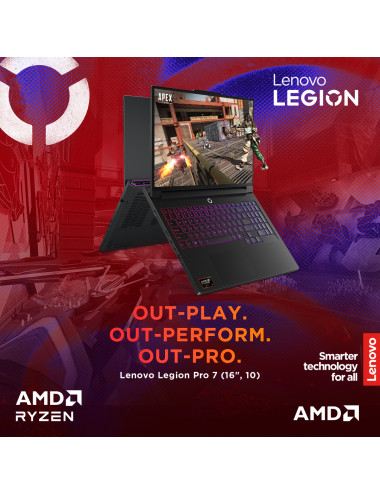 Lenovo Legion Pro 7 16AFR10H | Eclipse Black | 16 " | OLED | WQXGA | 2560 x 1600 pixels | Glossy | AMD Ryzen 9 | 9955HX | 32 GB 