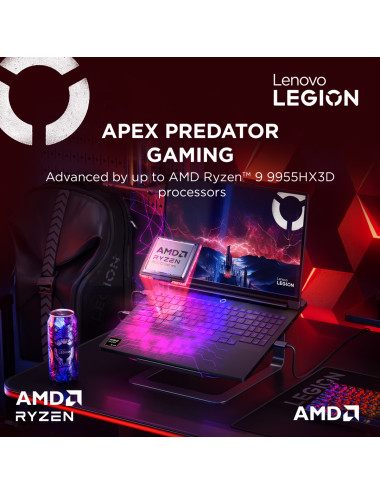 Lenovo Legion Pro 7 16AFR10H | Eclipse Black | 16 " | OLED | WQXGA | 2560 x 1600 pixels | Glossy | AMD Ryzen 9 | 9955HX | 32 GB 