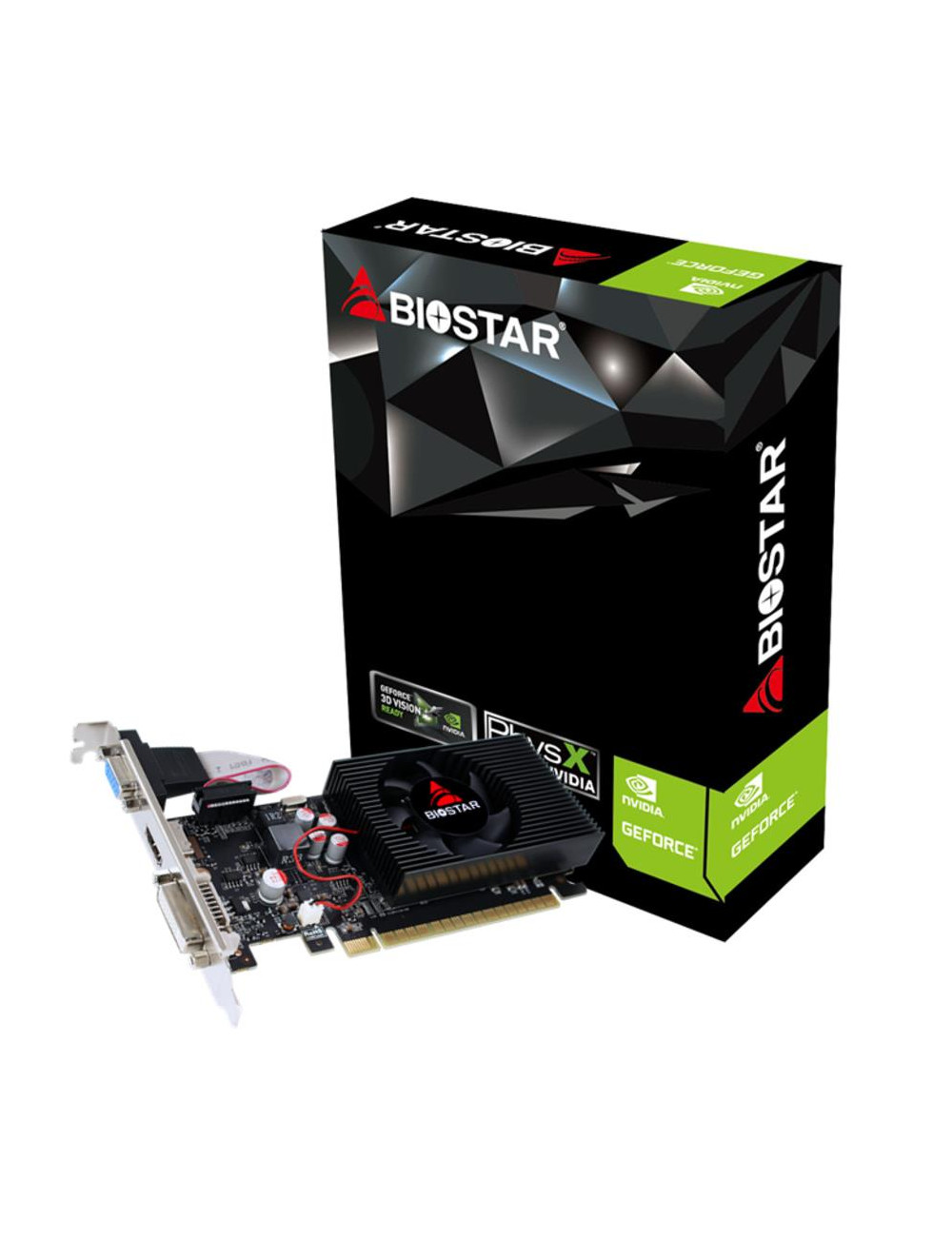 Graphics Card|BIOSTAR|NVIDIA GeForce GT 730|4 GB|DDR3|128 bit|PCIE 2.0 16x|Memory 1333 MHz|GPU 730 MHz|Single Slot Fansink|1x15p