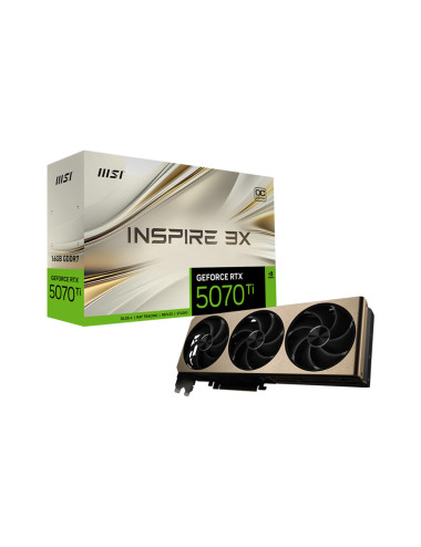 MSI GeForce RTX 5070 Ti 16G INSPIRE 3X OC PLUS | NVIDIA | 16 GB | GeForce RTX 5070 Ti | GDDR7 | HDMI ports quantity 1 | PCI Expr