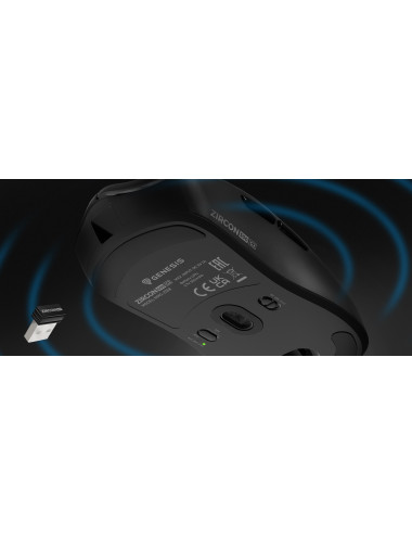 Genesis ZIRCON 500 G2 | Wireless/Wired | Gaming Mouse | 2.4 GHz, Bluetooth, USB | Black
