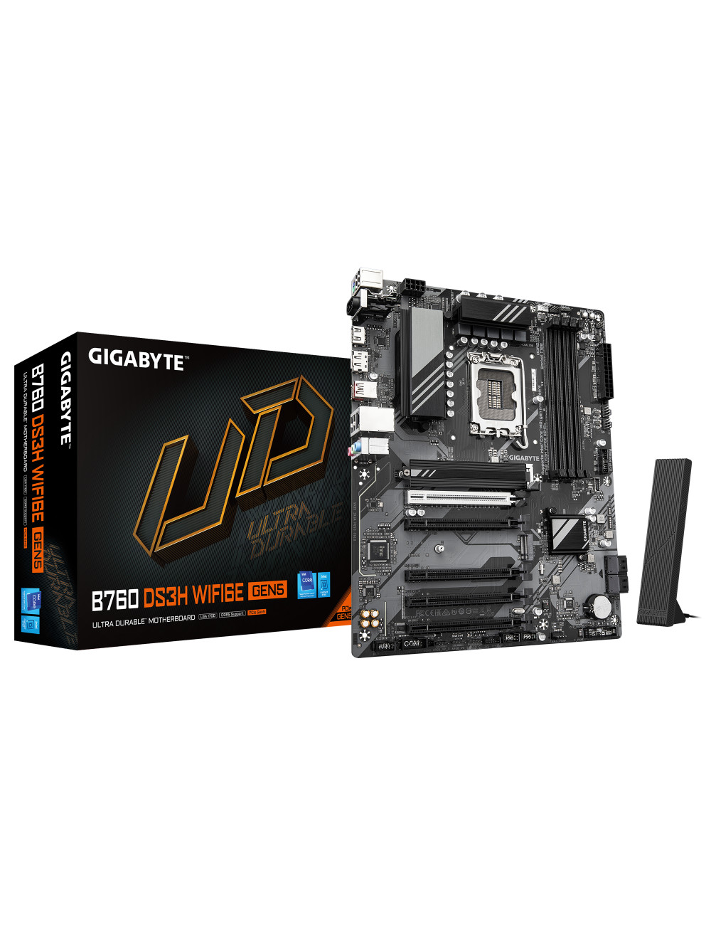 Gigabyte B760 DS3H WF6E GEN5 | Processor family Intel | Processor socket LGA1700 | DDR5 | Supported hard disk drive interfaces M